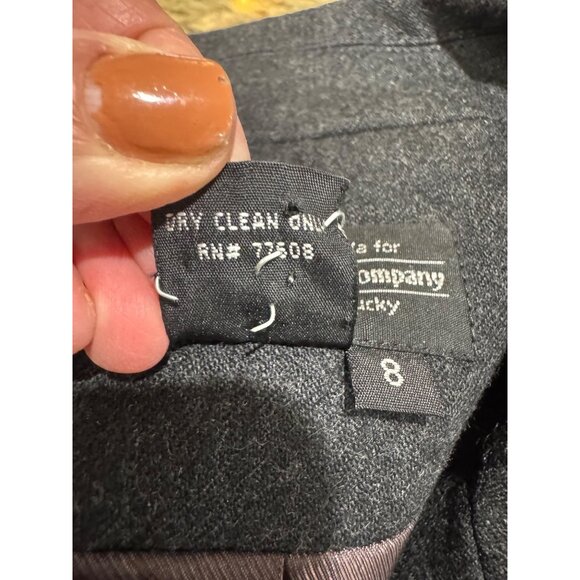 Vintage J. Peterman 100% Wool Blazer Jacket Size 8 Gray Tailored Fit Sustainable - Picture 4 of 8